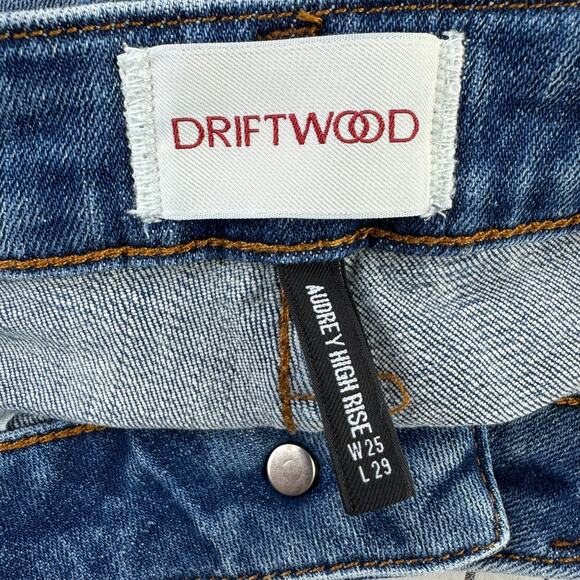 Driftwood Moonlight Blue Audrey High Rise Jeans Distressed Ripped Size 25 x 29 - Picture 10 of 16